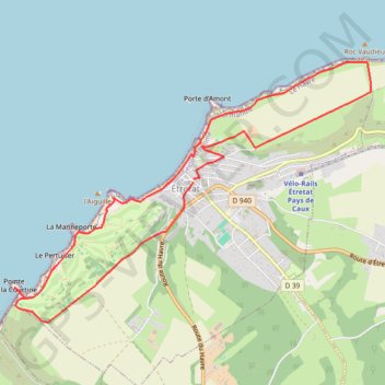 Itinéraire Le sentier nature des falaises d'Étretat, distance, dénivelé, altitude, carte, profil, trace GPS