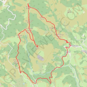 Itinéraire Ezkitz et autres en circuit depuis Azpilkueta, distance, dénivelé, altitude, carte, profil, trace GPS