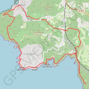 Itinéraire Sentier du Littoral, distance, dénivelé, altitude, carte, profil, trace GPS