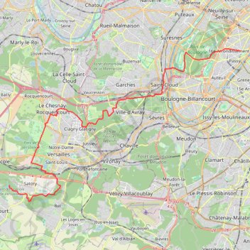 Itinéraire Paris - Étang du Renard, distance, dénivelé, altitude, carte, profil, trace GPS