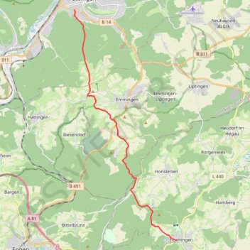 Itinéraire EuroVélo 6 - Allemagne, distance, dénivelé, altitude, carte, profil, trace GPS