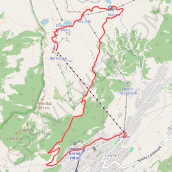 Itinéraire Leysin depuis le kuklos, distance, dénivelé, altitude, carte, profil, trace GPS