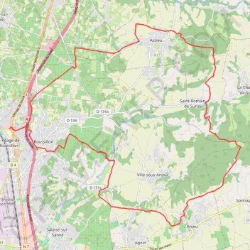 Itinéraire Péage de Roussillon (38), distance, dénivelé, altitude, carte, profil, trace GPS
