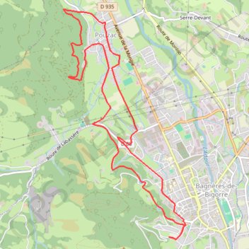 Itinéraire Haute Bigorre - Les Fontaines, distance, dénivelé, altitude, carte, profil, trace GPS