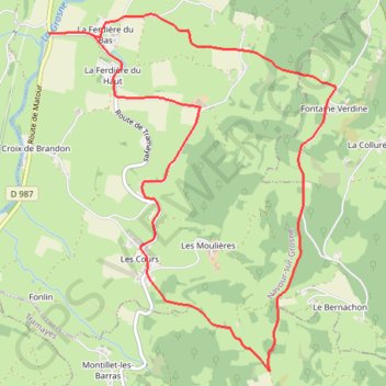 Itinéraire Les Echeliers - Brandon, distance, dénivelé, altitude, carte, profil, trace GPS