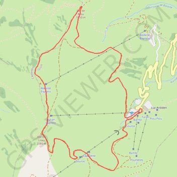 Itinéraire Les Hauts d'AULIAN (LUZ ARDIDEN), distance, dénivelé, altitude, carte, profil, trace GPS