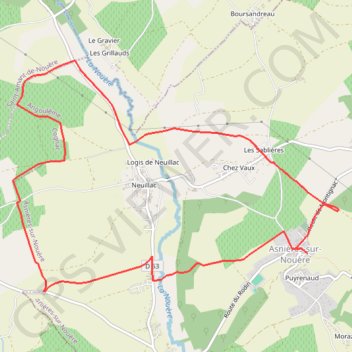 Itinéraire ASNIERES Sur les traces du P'tit Rouillat, distance, dénivelé, altitude, carte, profil, trace GPS