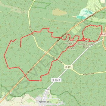 Itinéraire Rocher des Demoiselles, distance, dénivelé, altitude, carte, profil, trace GPS