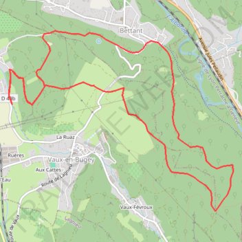 Itinéraire Ambutrix Vaux en bugey NT 2, distance, dénivelé, altitude, carte, profil, trace GPS