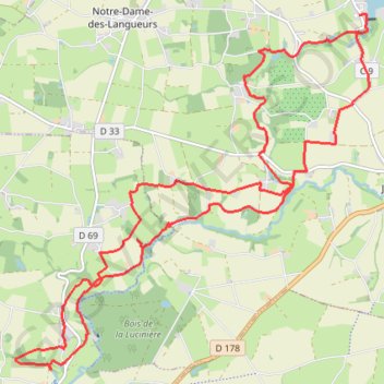 Itinéraire Circuit "Les Arcades" - NORT-SUR-ERDRE, distance, dénivelé, altitude, carte, profil, trace GPS
