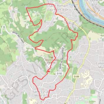 Itinéraire Balade à Saint Cyr au Mont d'or, distance, dénivelé, altitude, carte, profil, trace GPS