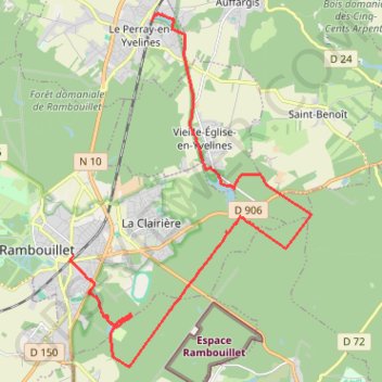 Itinéraire 6K -20km- Les trois étangs vers Rambouillet, distance, dénivelé, altitude, carte, profil, trace GPS
