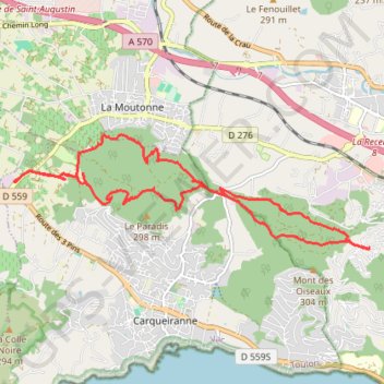 Itinéraire Mont Paradis Mont des oiseaux, distance, dénivelé, altitude, carte, profil, trace GPS