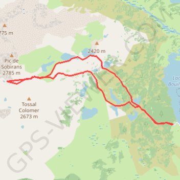 Itinéraire Le Carlit depuis les Bouillouses, distance, dénivelé, altitude, carte, profil, trace GPS