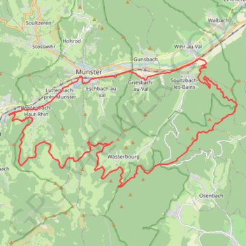 Itinéraire Circuit des Vallons - Munster, distance, dénivelé, altitude, carte, profil, trace GPS