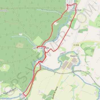 Itinéraire Boucle de Cauderoue au Moulin d'Andiran, distance, dénivelé, altitude, carte, profil, trace GPS