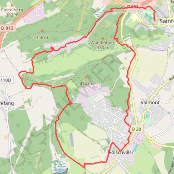 Itinéraire Saint avold - 57, distance, dénivelé, altitude, carte, profil, trace GPS