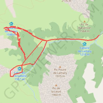 Itinéraire Cabanes d'ansabère, distance, dénivelé, altitude, carte, profil, trace GPS