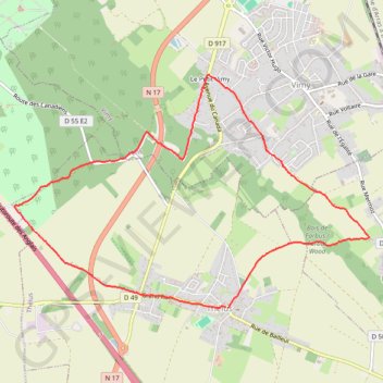 Itinéraire Thélus - Farbus - Vimy - le bois de Vimy, distance, dénivelé, altitude, carte, profil, trace GPS