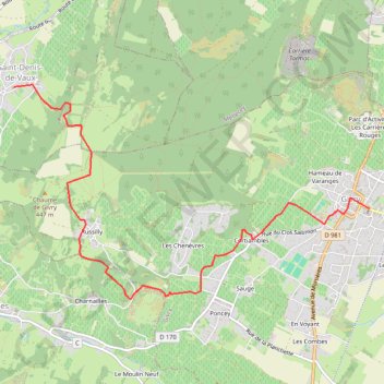 Itinéraire Givry - Saint Denis de Vaux, distance, dénivelé, altitude, carte, profil, trace GPS