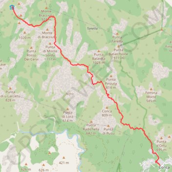 Itinéraire Trace 1, distance, dénivelé, altitude, carte, profil, trace GPS
