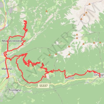 Itinéraire Sasseglio - Masera - 51 km, distance, dénivelé, altitude, carte, profil, trace GPS