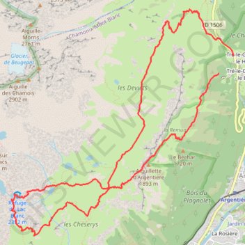 Itinéraire Le lac Blanc et les Chalets des Cheserys, distance, dénivelé, altitude, carte, profil, trace GPS