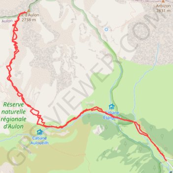 Itinéraire Pic d'Aulon, distance, dénivelé, altitude, carte, profil, trace GPS