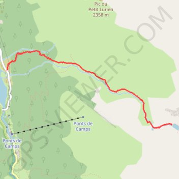 Itinéraire Lac du Lurien, distance, dénivelé, altitude, carte, profil, trace GPS