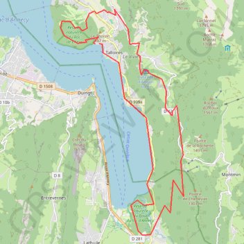 Itinéraire VTT, Talloires, Roc de Chère, Col de la Forclaz, distance, dénivelé, altitude, carte, profil, trace GPS