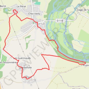 Itinéraire CIRCUIT_DES_FONTAINES_ET_DU_FLEUVE_CHARENTE, distance, dénivelé, altitude, carte, profil, trace GPS