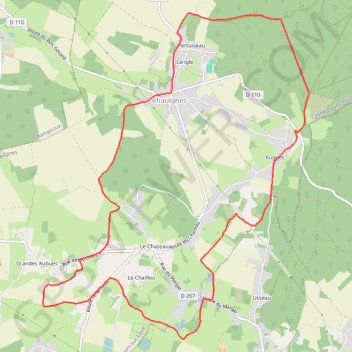 Itinéraire Chaulgnes grande boucle, distance, dénivelé, altitude, carte, profil, trace GPS