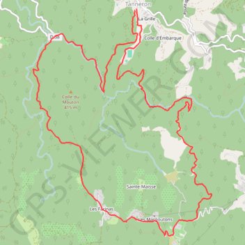 Itinéraire Tanneron-Circuit Mimosas, distance, dénivelé, altitude, carte, profil, trace GPS
