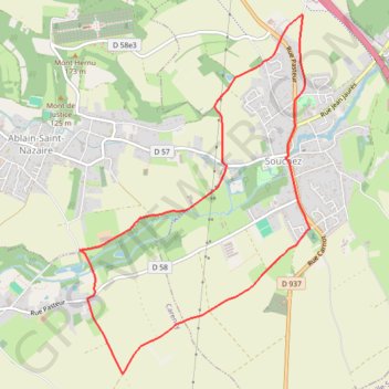 Itinéraire La boucle des talus à Souchez, distance, dénivelé, altitude, carte, profil, trace GPS