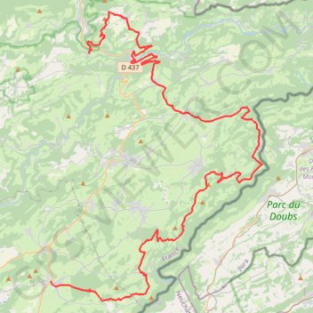 Itinéraire 30 Avenue de Lattre de Tassigny (Le Russey) > 9 Chemin de la Roche Fendue (Bief), distance, dénivelé, altitude, carte, profil, trace GPS