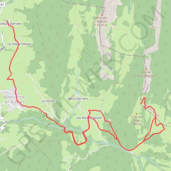 Itinéraire Crêt du Char, distance, dénivelé, altitude, carte, profil, trace GPS