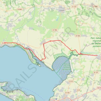 Itinéraire Marans-La Tranche-sur-Mer, distance, dénivelé, altitude, carte, profil, trace GPS