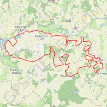 Itinéraire Artins VTT, distance, dénivelé, altitude, carte, profil, trace GPS