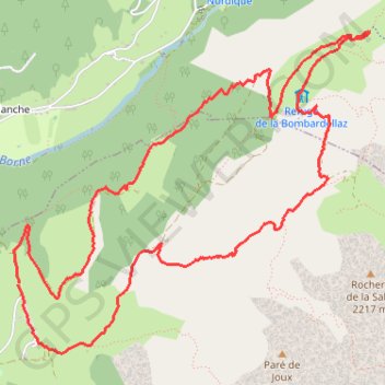 Itinéraire La Bombardellaz, distance, dénivelé, altitude, carte, profil, trace GPS