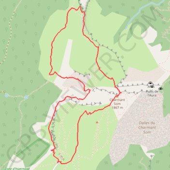Itinéraire Le Charmant Som depuis les chalets, distance, dénivelé, altitude, carte, profil, trace GPS