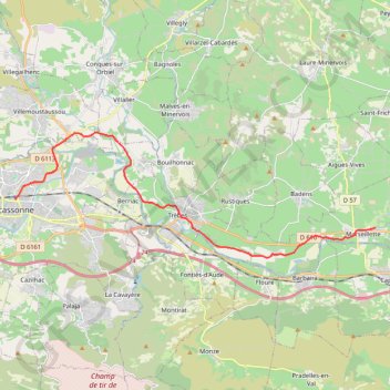 Itinéraire Canal du Midi de Carcasonne à Marseillette, distance, dénivelé, altitude, carte, profil, trace GPS