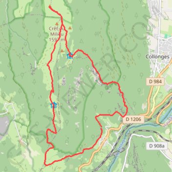 Itinéraire Grand Crêt d'Eau - Crêt de la Goutte, distance, dénivelé, altitude, carte, profil, trace GPS