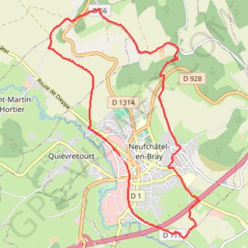 Itinéraire Neufchâtel, distance, dénivelé, altitude, carte, profil, trace GPS