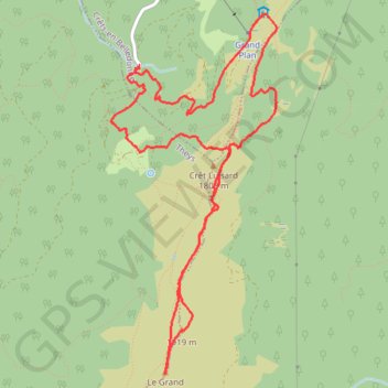 Itinéraire Le Barrioz - Le grand rocher, distance, dénivelé, altitude, carte, profil, trace GPS