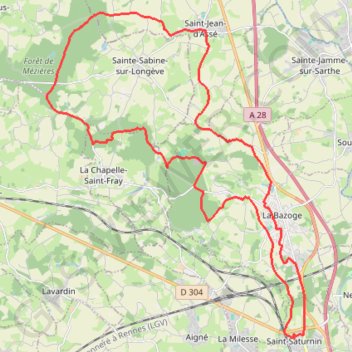 Itinéraire Bains de boue en foret de mezières, distance, dénivelé, altitude, carte, profil, trace GPS