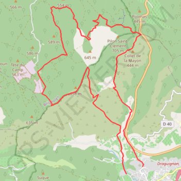 Itinéraire La Barre de Cuers par Cuers, distance, dénivelé, altitude, carte, profil, trace GPS