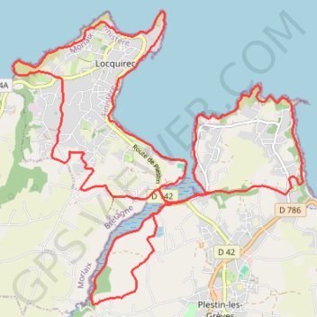 Itinéraire Plestin les Grèves - toul an Héry, distance, dénivelé, altitude, carte, profil, trace GPS