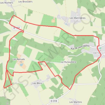 Itinéraire Randonnée autour de Verlin, distance, dénivelé, altitude, carte, profil, trace GPS