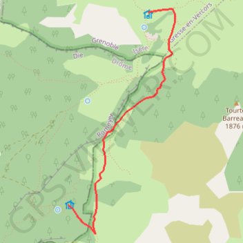 Itinéraire Pré Peyret jusqu'à la Baraque du Pison, distance, dénivelé, altitude, carte, profil, trace GPS