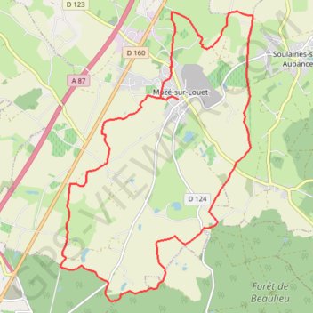 Itinéraire De vallons en plateaux - Mozé-sur-Louet, distance, dénivelé, altitude, carte, profil, trace GPS